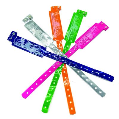DDJOY Отражающие неоновые цвета ПВХ Виниловые ID одноразовые браслеты для индивидуальных мероприятий