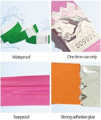 Напечатанная бумажная браслетная лента Tyvek для мероприятий и вечеринок