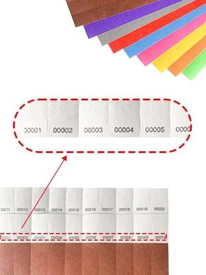 Напечатанная бумажная браслетная лента Tyvek для мероприятий и вечеринок