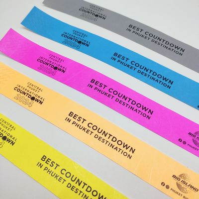 Персонализированные бумажные браслеты для рекламы 250 * 25 мм / 250 * 19 мм одноцветная печать