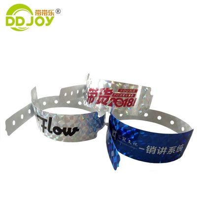 Glitter ID браслет Custom Logo Printing Голограммные браслеты для билетов на фестиваль