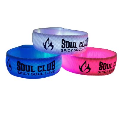 255.16*20 мм Custom Printing LED Wrist Band для вечеринок и мероприятий, светящихся в темноте