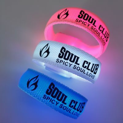 255.16*20 мм Custom Printing LED Wrist Band для вечеринок и мероприятий, светящихся в темноте