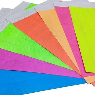 Настраиваемые неонные цвета Tyvek запястья 250 * 19 мм для фестивалей и концертов