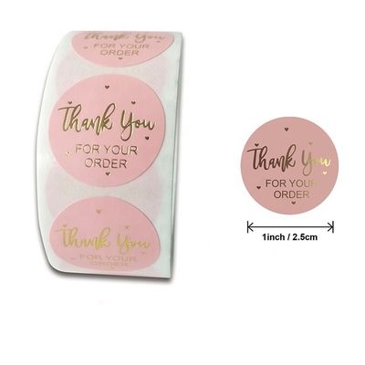 1 дюймовый водонепроницаемый Kraft Paper Roll Gold Logo Label Stickers для индивидуального заказа
