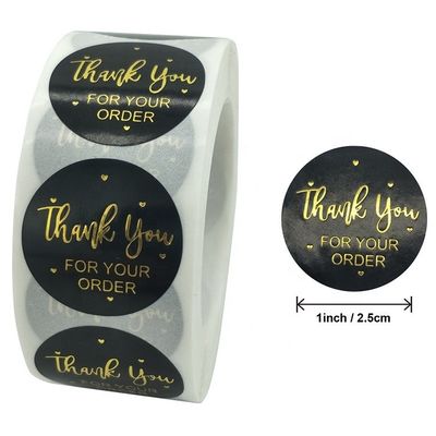 1 дюймовый водонепроницаемый Kraft Paper Roll Gold Logo Label Stickers для индивидуального заказа