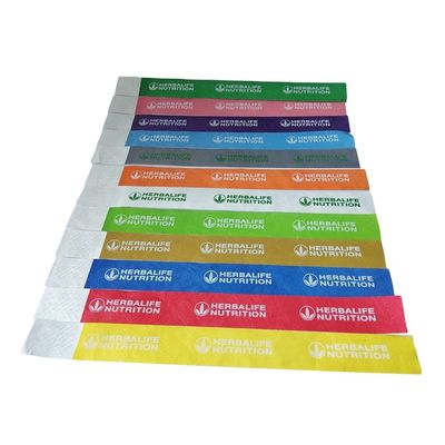 1 дюймовые красные бумажные браслеты Tyvek Custom Design для мероприятий 250*25мм/250*19мм