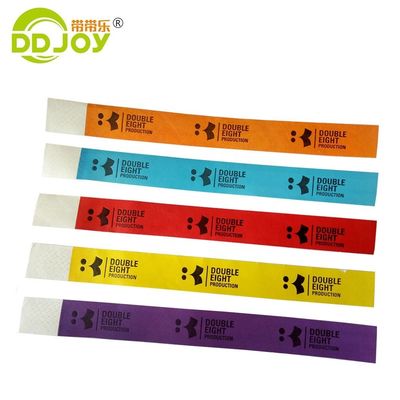 1 дюймовые красные бумажные браслеты Tyvek Custom Design для мероприятий 250*25мм/250*19мм